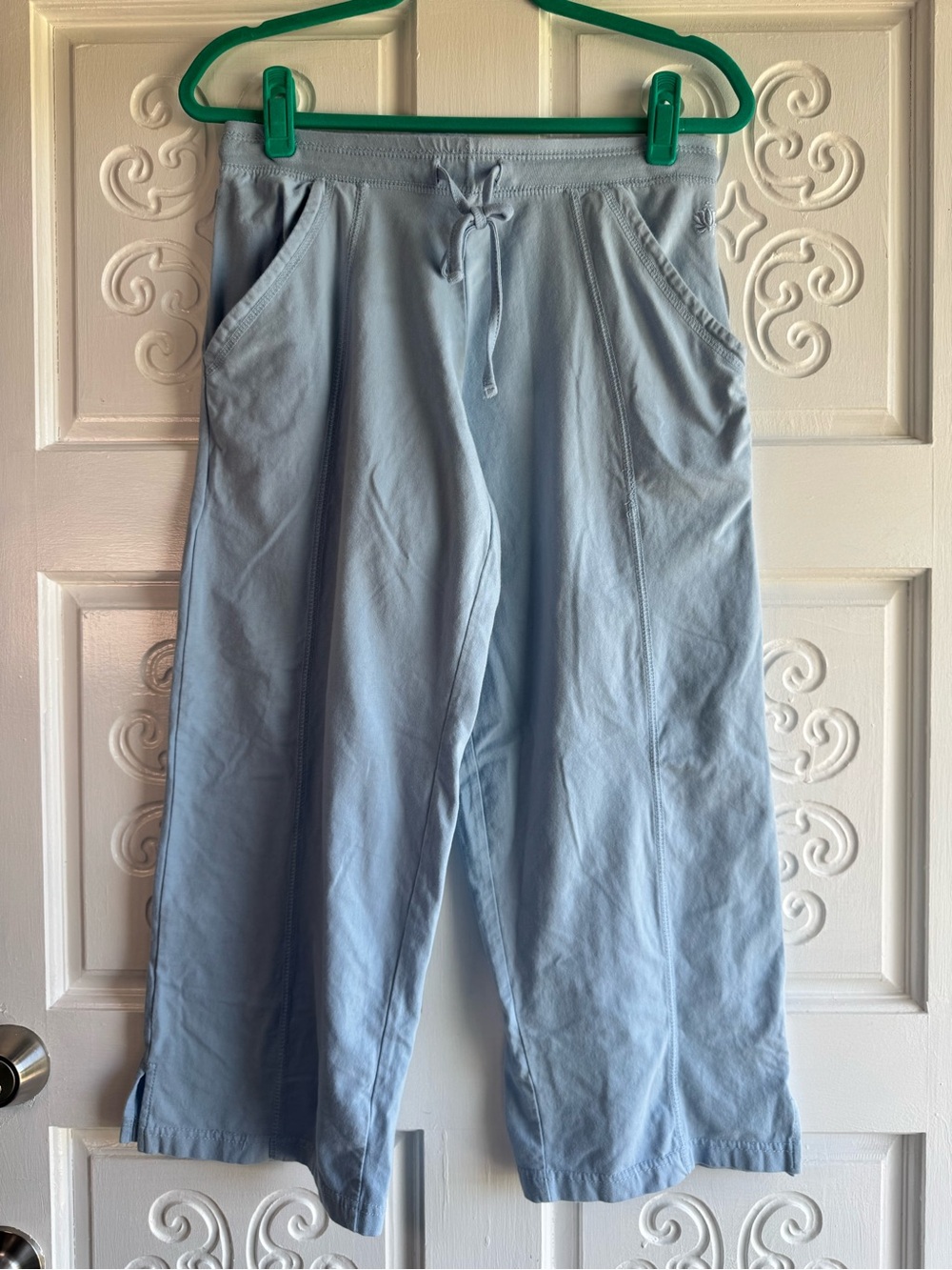 Light Blue Drawstring Casual Pants Greensource Organic Cotton Size M